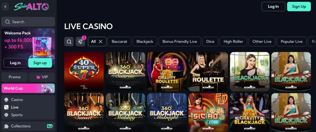 Live Casino met professionele dealers
