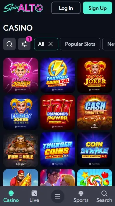 Beschikbare spellen op mobiel