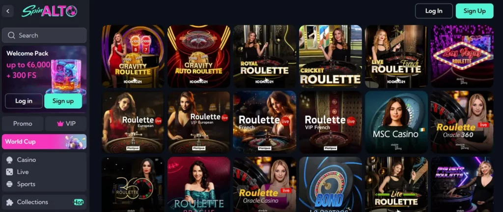 Tafelspellen zoals roulette, blackjack en baccarat